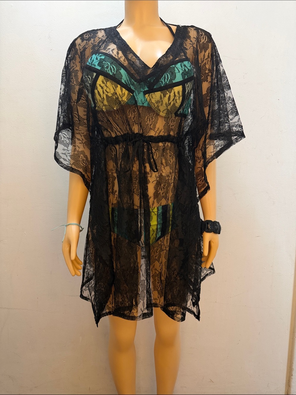Rima Sheer Black Lace Tunic